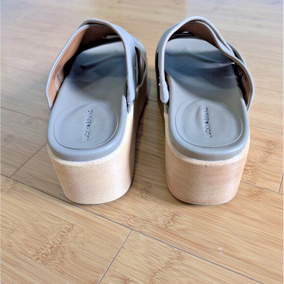 Lucky Brand Womens Sz 9 Platform Wedge Leather Woven Sandals Dikona Beige Taupe - Picture 3 of 8